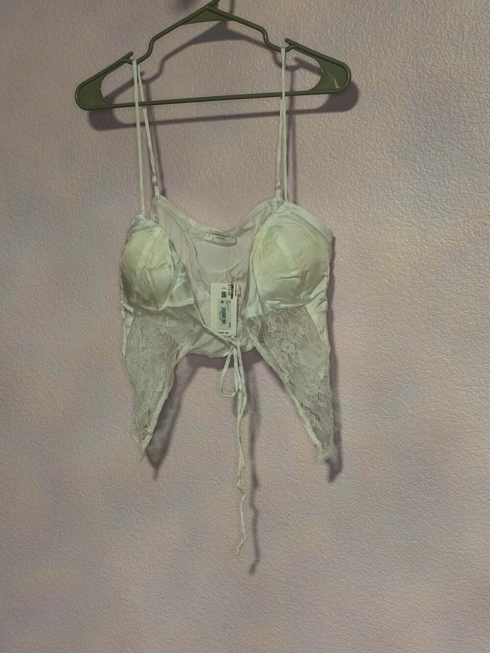 Altar'd State Lace Bustier Crop Top Size L Ivory